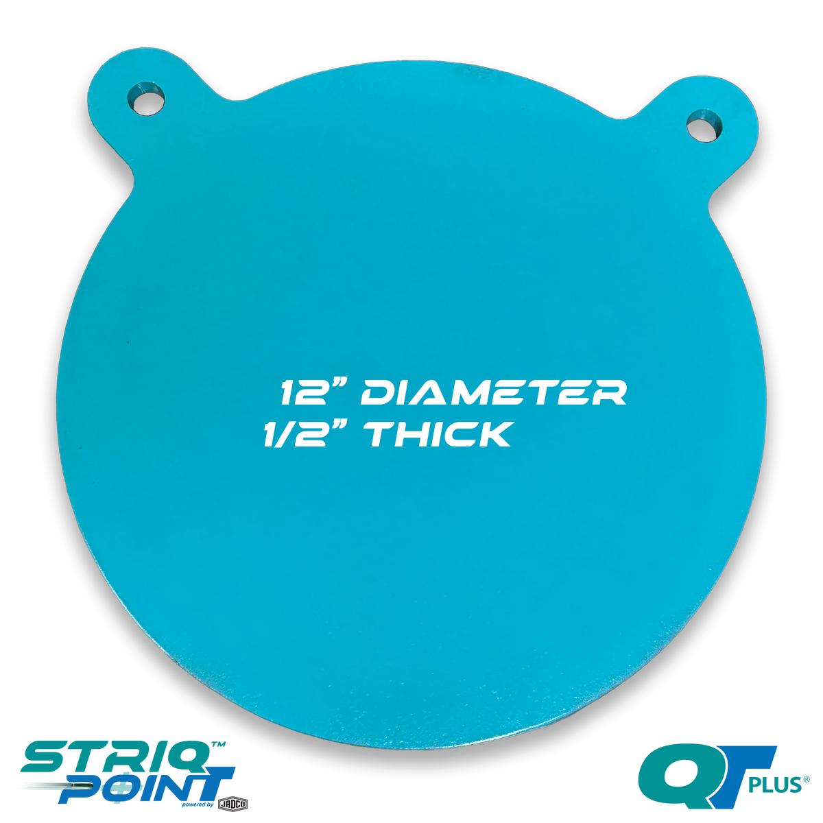 STRIQPOINT™ 12-Inch Double Hole Steel Shooting Target Gong • 1/2-Inch Thick
