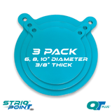 6, 8, 10 Inch Wide 3/8 Inch Thick Steel Target Gongs Combo Pack