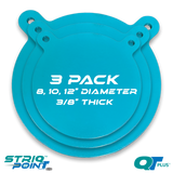 8, 10, 12 Inch Wide 3/8 Inch Thick Steel Target Gongs Combo Pack