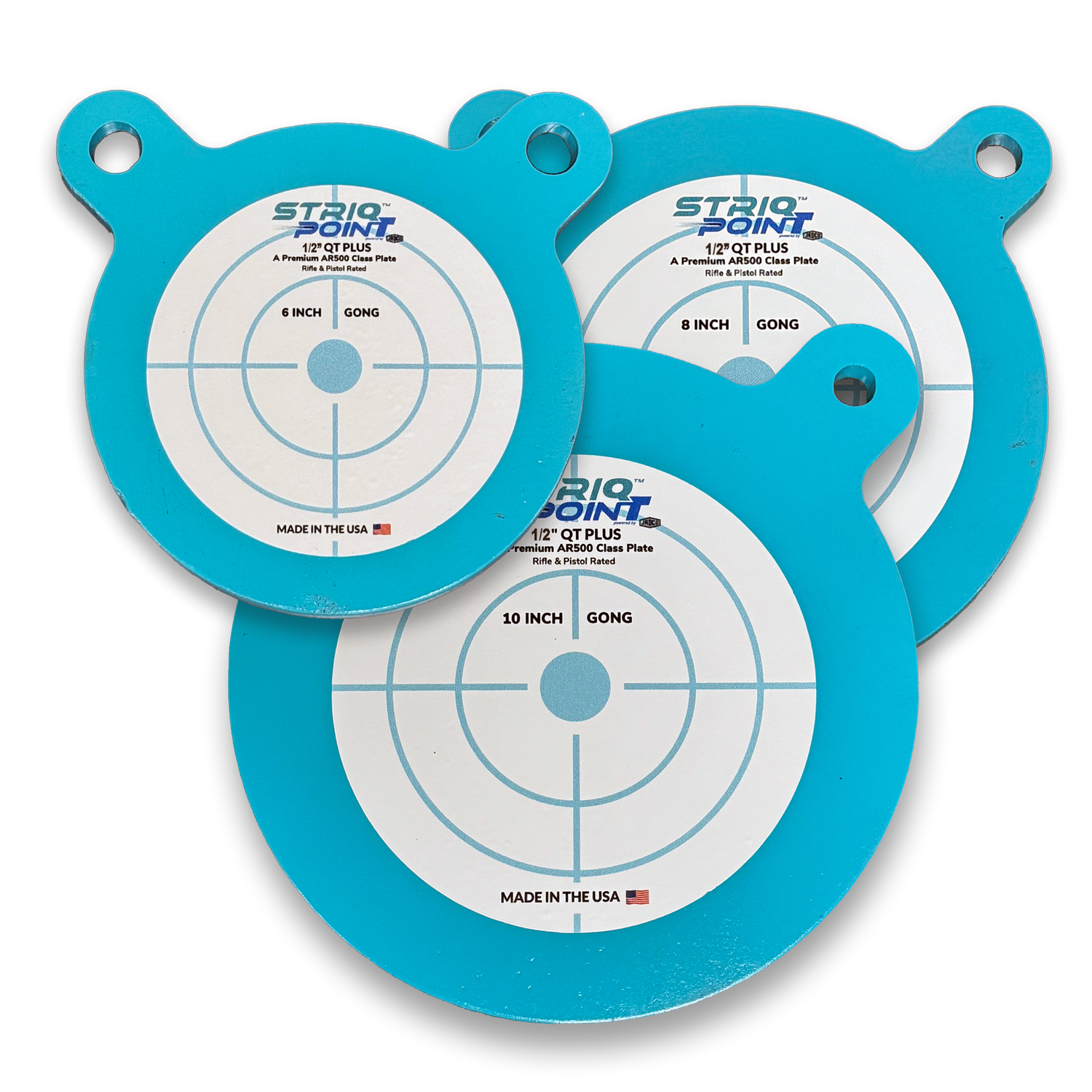 STRIQPOINT Set of Three (6, 8, 10) Gongs • 1/2-Inch Thick